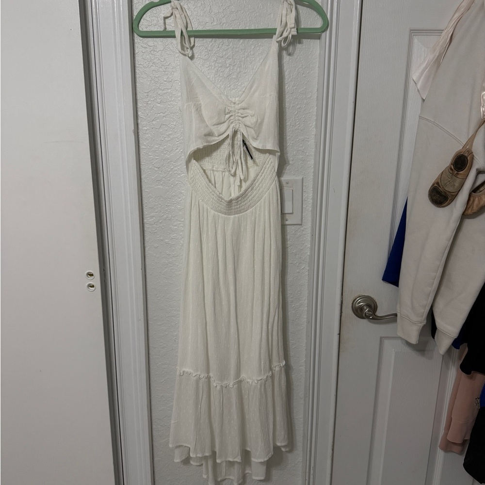Hollister Cream Halter Maxi Sundress